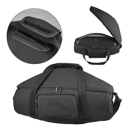 Travel Case for JBL Boombox 3 / 2 Portable Bluetooth-compatible Speaker Cloth Carrying Storage Bag with Shoulder Strap - Black - 1