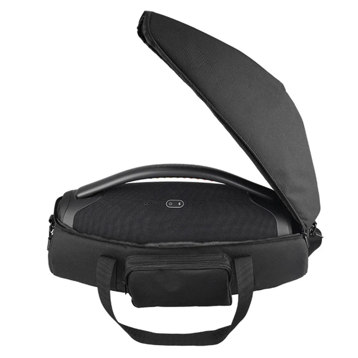 Travel Case for JBL Boombox 3 / 2 Portable Bluetooth-compatible Speaker Cloth Carrying Storage Bag with Shoulder Strap - Black - 4