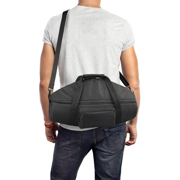 Travel Case for JBL Boombox 3 / 2 Portable Bluetooth-compatible Speaker Cloth Carrying Storage Bag with Shoulder Strap - Black - 7