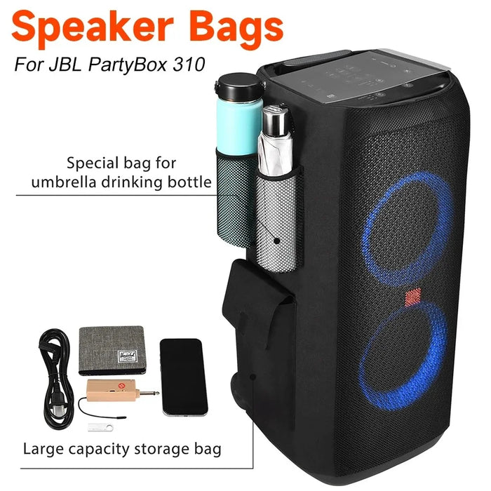 For JBL PartyBox 310 Speaker Protection Case Portable Storage Pouch Large Bag for Outdoor Use - 3