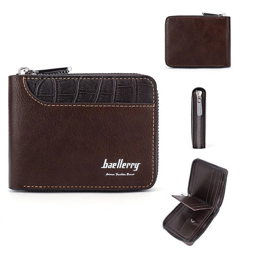 BAELLERRY D5101 Retro PU Leather Men's Wallet RFID Blocking Card Slots Coin Cash Pouch Billfold - Coffee - 1