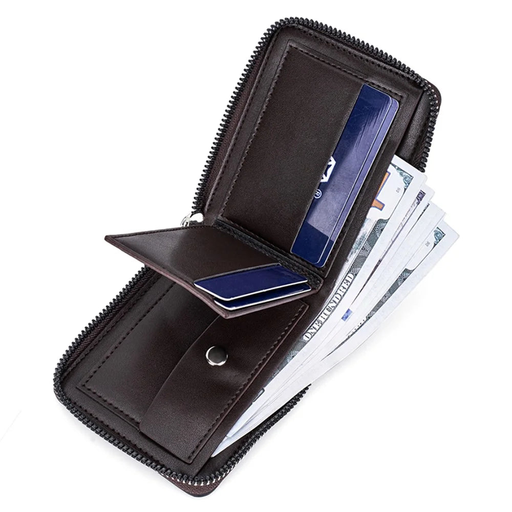 BAELLERRY D5101 Retro PU Leather Men's Wallet RFID Blocking Card Slots Coin Cash Pouch Billfold - Coffee - 3