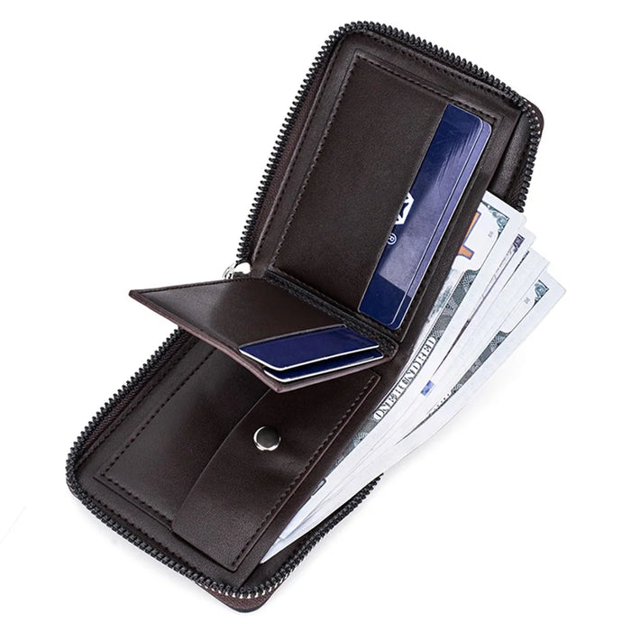 BAELLERRY D5101 Retro PU Leather Men's Wallet RFID Blocking Card Slots Coin Cash Pouch Billfold - Coffee - 3