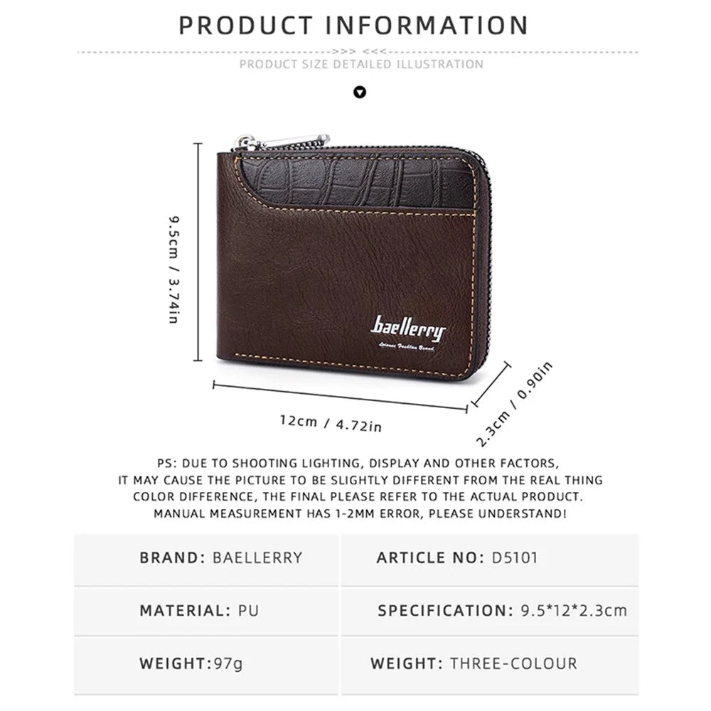 BAELLERRY D5101 Retro PU Leather Men's Wallet RFID Blocking Card Slots Coin Cash Pouch Billfold - Coffee - 7