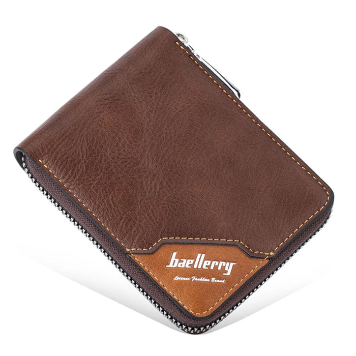 BAELLERRY D5104 Men's Zipper Wallet RFID Blocking PU Leather Card Pouch Coin Purse Bag Billfold - Light Brown - 3
