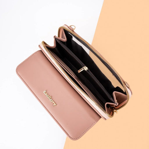BAELLERRY N8323 Women Touch Screen Phone Holder PU Leather Crossbody Shoulder Bag - Dark Pink - 2