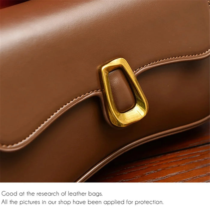 SMNQS-6144 Solid Color Underarm Bag Fashion Women PU Leather Crossbody Shoulder Bag - Coffee - 2