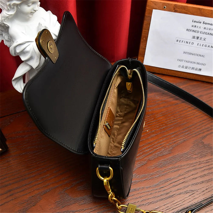 SMNQS-6144 Solid Color Underarm Bag Fashion Women PU Leather Crossbody Shoulder Bag - Coffee - 6