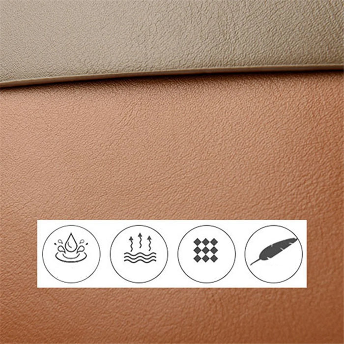 WS-5505 Color Splicing PU Leather Flap Cover Women Shoulder Bag Tote Backpack - Khaki - 2