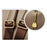 WS-5505 Color Splicing PU Leather Flap Cover Women Shoulder Bag Tote Backpack - Khaki - 3