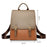 WS-5505 Color Splicing PU Leather Flap Cover Women Shoulder Bag Tote Backpack - Khaki - 7