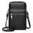 002 Double Layer PU Leather Men Zipper Wallet Cellphone Holder Small Crossbody Bag - Black - 1
