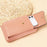 7119 Cell Phone Pouch Solid Color PU Leather Zipper Wallet Women Small Crossbody Shoulder Bag - Pink - 4