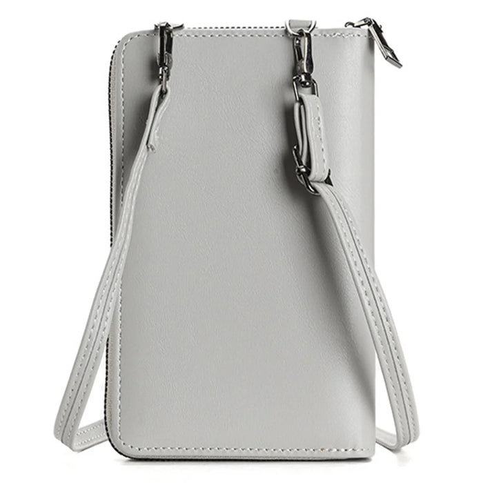 3421 PU Leather Weave Crossbody Bag for Women Cell Phone Mini Pouch Card Holder Wallet Shoulder Bag - Black - 4