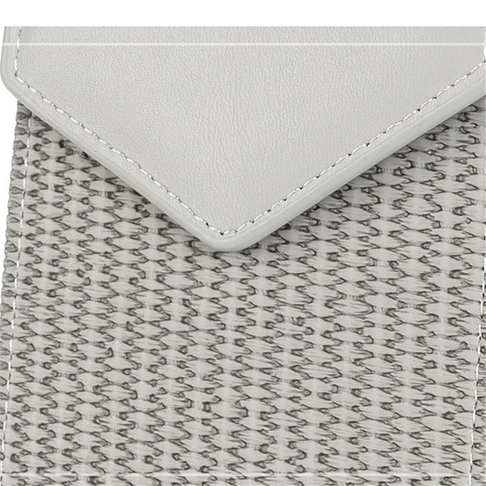 3421 PU Leather Weave Crossbody Bag for Women Cell Phone Mini Pouch Card Holder Wallet Shoulder Bag - Black - 7