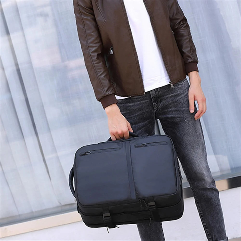 8828 Expandable Capacity Laptop Backpack Oxford Cloth Travel Shoulders Bag Multifunction Handbag - 2