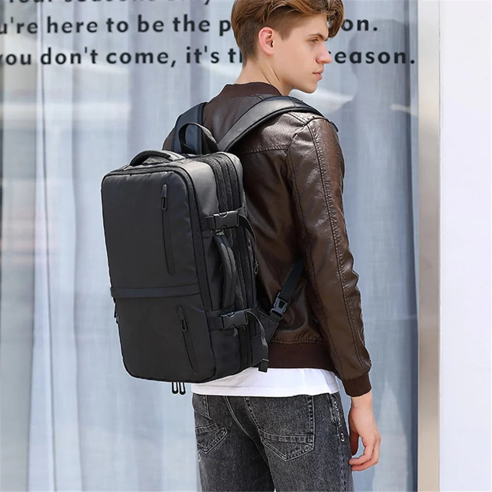 8828 Expandable Capacity Laptop Backpack Oxford Cloth Travel Shoulders Bag Multifunction Handbag - 3