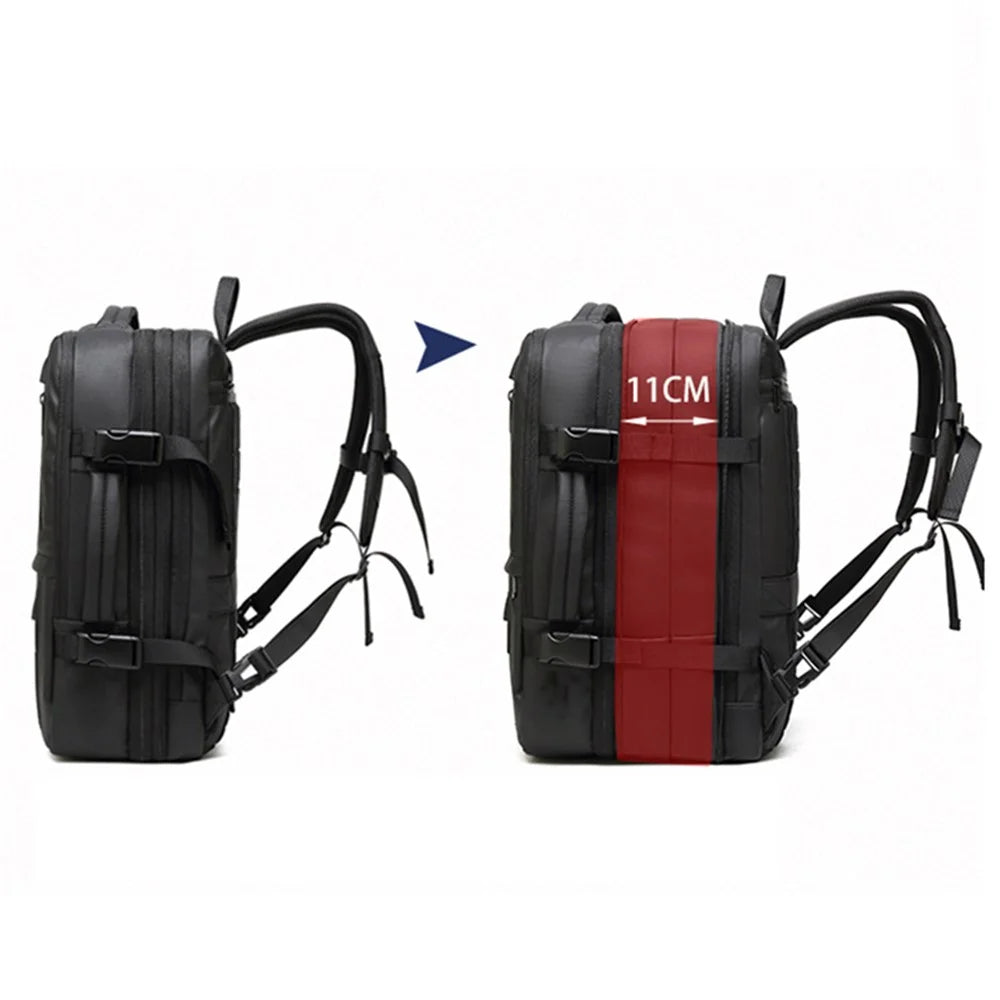 8828 Expandable Capacity Laptop Backpack Oxford Cloth Travel Shoulders Bag Multifunction Handbag - 7