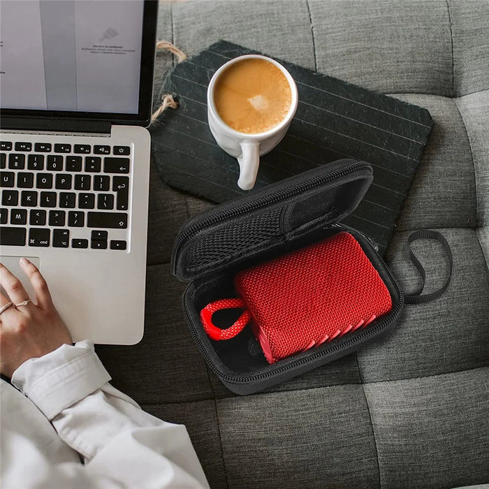 For JBL GO3 Speaker Hard EVA + Nylon Canvas Outdoor Travel Case Storage Bag Carrying Box - 4