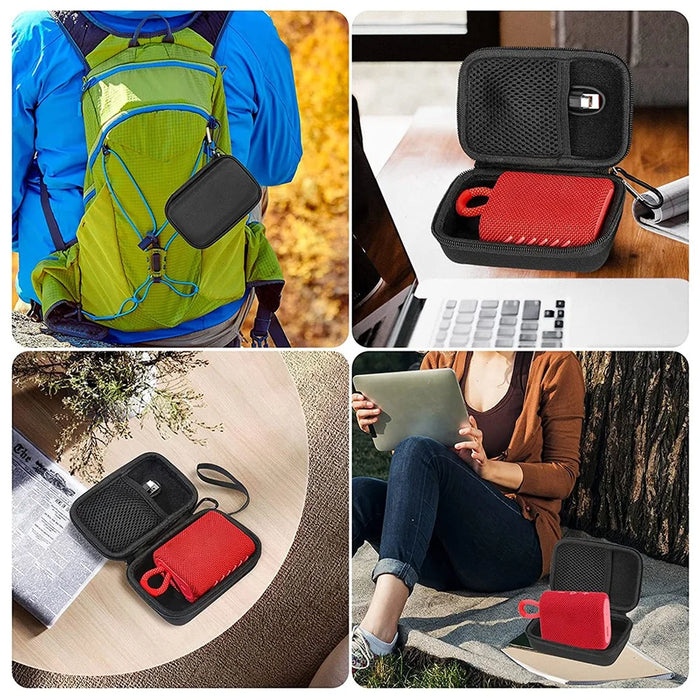 For JBL GO3 Speaker Hard EVA + Nylon Canvas Outdoor Travel Case Storage Bag Carrying Box - 5