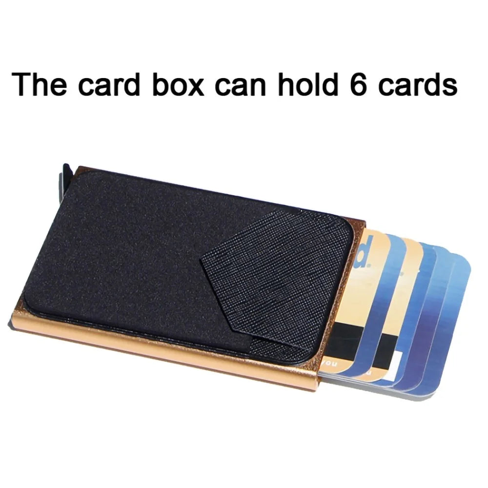 Pop-Up Design Card Holder RFID Blocking Aluminum Alloy Bank Card Case Pouch Wallet - Silver - 3