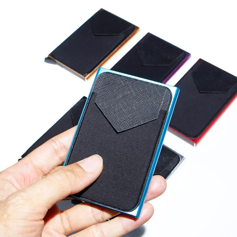 Pop-Up Design Card Holder RFID Blocking Aluminum Alloy Bank Card Case Pouch Wallet - Silver - 5