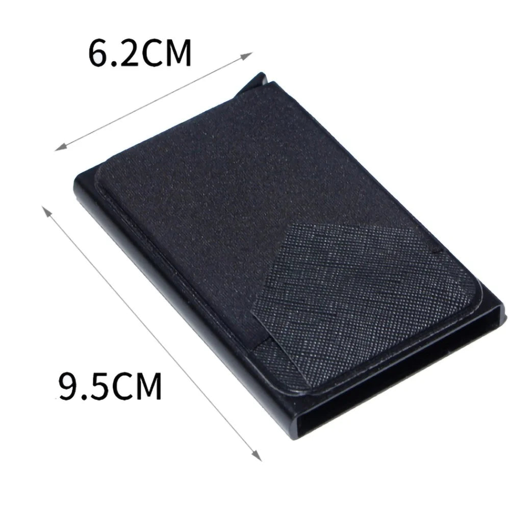 Pop-Up Design Card Holder RFID Blocking Aluminum Alloy Bank Card Case Pouch Wallet - Silver - 6