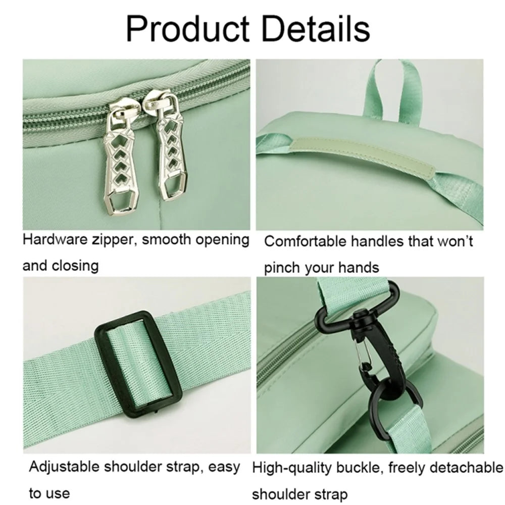 Casual Travel Luggage Bag Men Women Large Capacity Nylon Fitness Backpack with Shoe Compartment - Green - 7