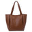 Large PU Leather Tote Handbag Top-Handle Women's Bucket Bag Shoulder Bag - Brown - 1