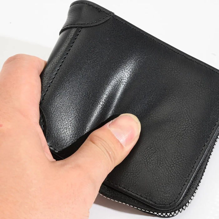270 Boy's Purse RFID Blocking Men's Wallet PU Leather Clutch Hand Bag Card Holder Billfold - Black - 6