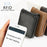 270 Boy's Purse RFID Blocking Men's Wallet PU Leather Clutch Hand Bag Card Holder Billfold - Black - 7