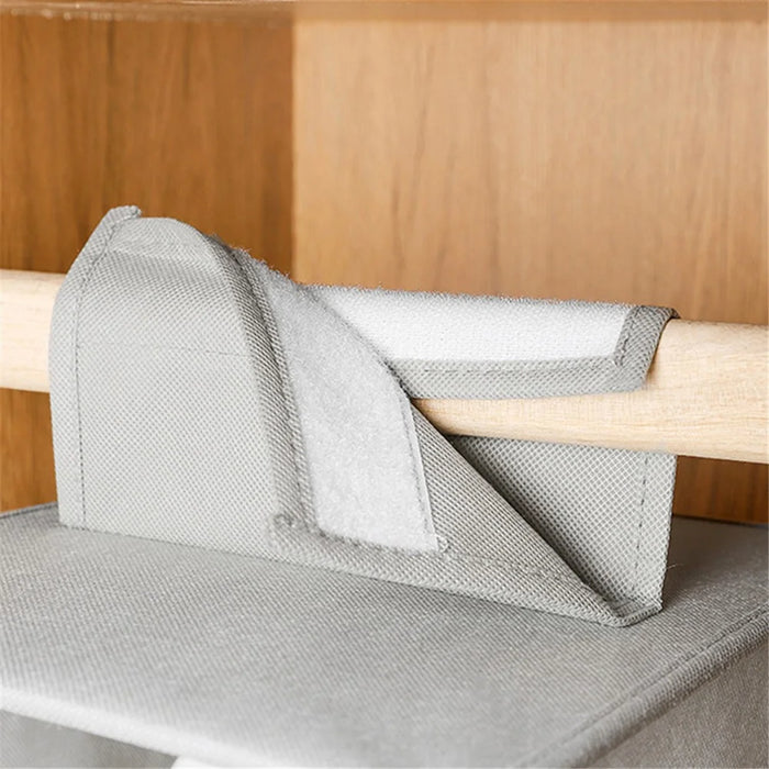 MOHO & HOME 6312 Non-woven 10 Layer Hat Storage Hanging Bag Wardrobe Shoes Hanging Organizer, 23*30*150cm - Grey - 4
