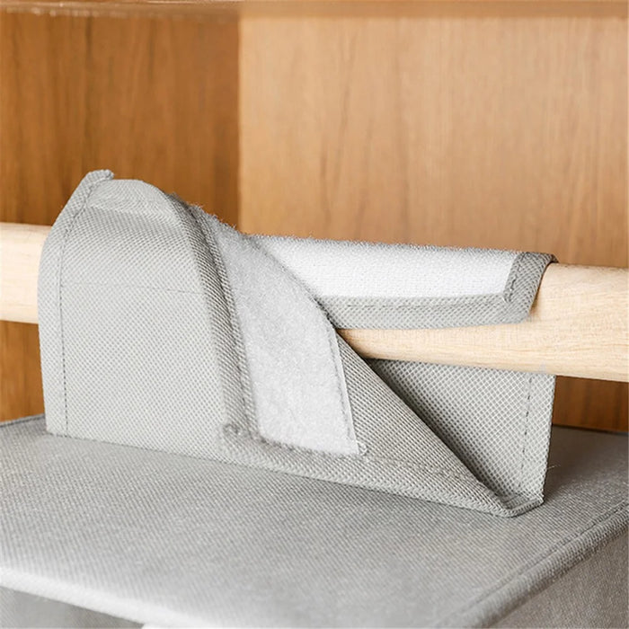 MOHO & HOME 6312 Clear Lid Design 10 Layer Hat Storage Bag Non-woven Wardrobe Hanging Organizer, 23*30*150cm - Grey - 3