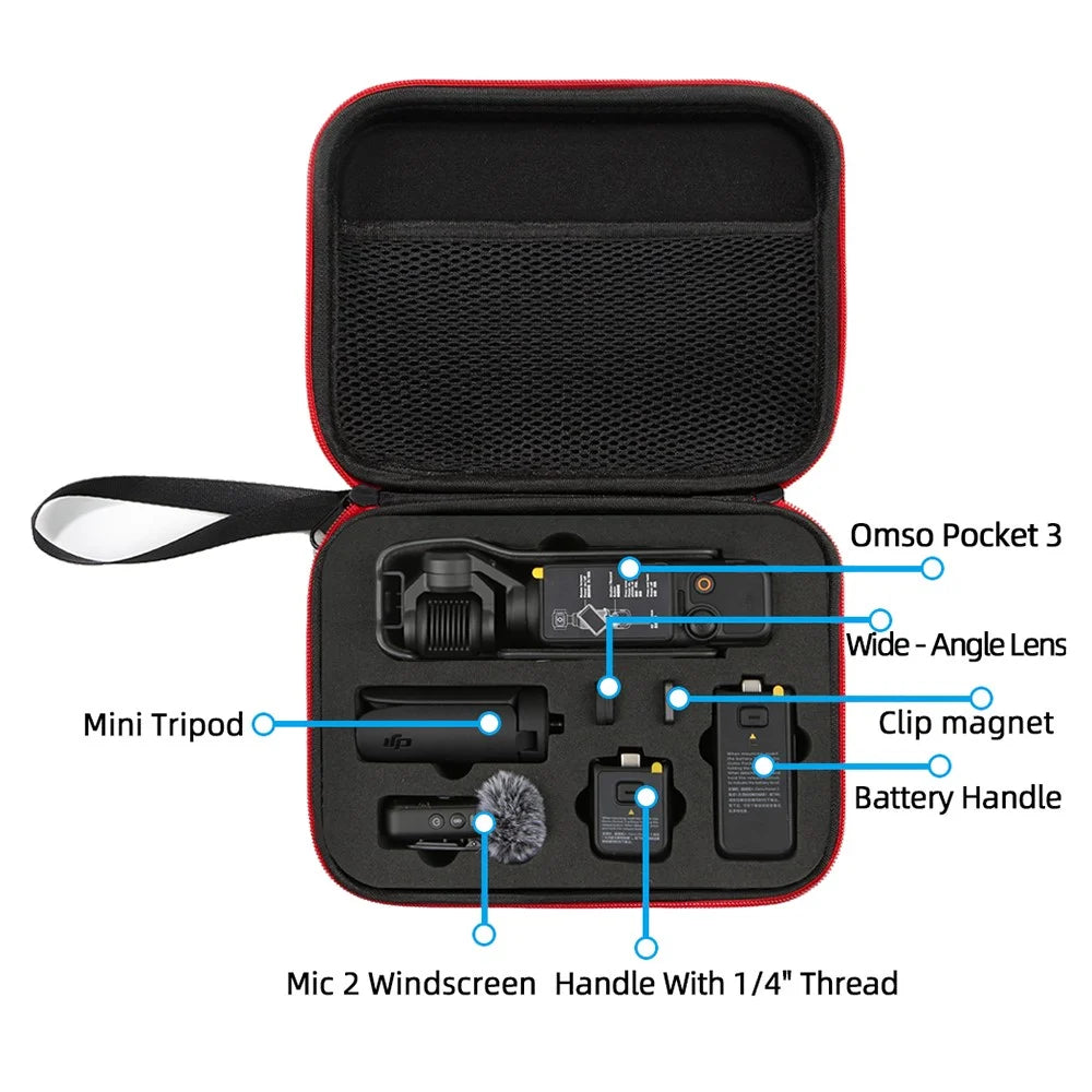For DJI OSMO Pocket 3 Pocket Camera Storage Bag Shockproof Hard EVA Portable Case - Black / Black Liner - 6