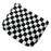 TZ Checkered Canvas Cosmetic Storage Bag Large Capacity Makeup Pouch Pen Coin Purse Handbag - Black / White - 1