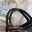 Crocodile Texture PU Leather Shoulder Bag Women Square Crossbody Tote Handbag with Scarf Decor, Size L - Black - 2