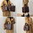 Crocodile Texture PU Leather Shoulder Bag Women Square Crossbody Tote Handbag with Scarf Decor, Size L - Black - 5
