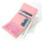 PERFECT FOR YOU 6905-014 Tri-fold Short Wallet PU Leather Zipper Coin Purse for Women - Pink - 2