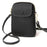 S9925 Cellphone Holder Small Crossbody Bag Top Layer Cowhide Leather Shoulder Bag - Black - 1