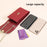 GL-16 Card Holder Small Crossbody Bag Top Layer Cowhide Leather Cellphone Pouch with Chain Strap - Wine Red - 2