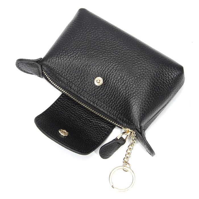 TZ 2308 Top-Layer Cowhide Leather Mini Wallet Coin Small Change Purse Bag - Green - 3
