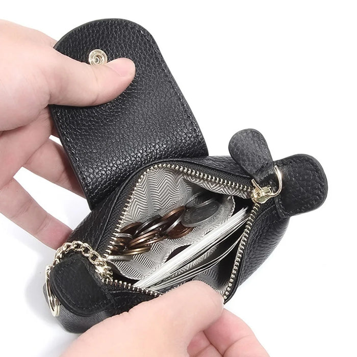 TZ 2308 Top-Layer Cowhide Leather Mini Wallet Coin Small Change Purse Bag - Green - 5