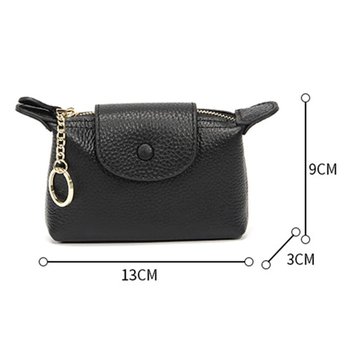 TZ 2308 Top-Layer Cowhide Leather Mini Wallet Coin Small Change Purse Bag - Green - 7