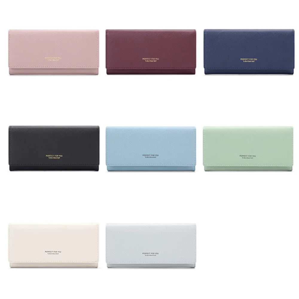 PERFECT FOR YOU 6133-003 Stylish Women Long Wallet Cross Texture PU Leather Purse - Pink - 6