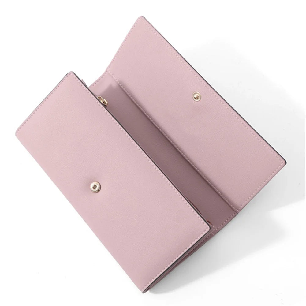 PERFECT FOR YOU G6933-001 Card Holder Long Purse PU Leather Women Wallet Cellphone Holder Clutch - Lotus Pink - 5
