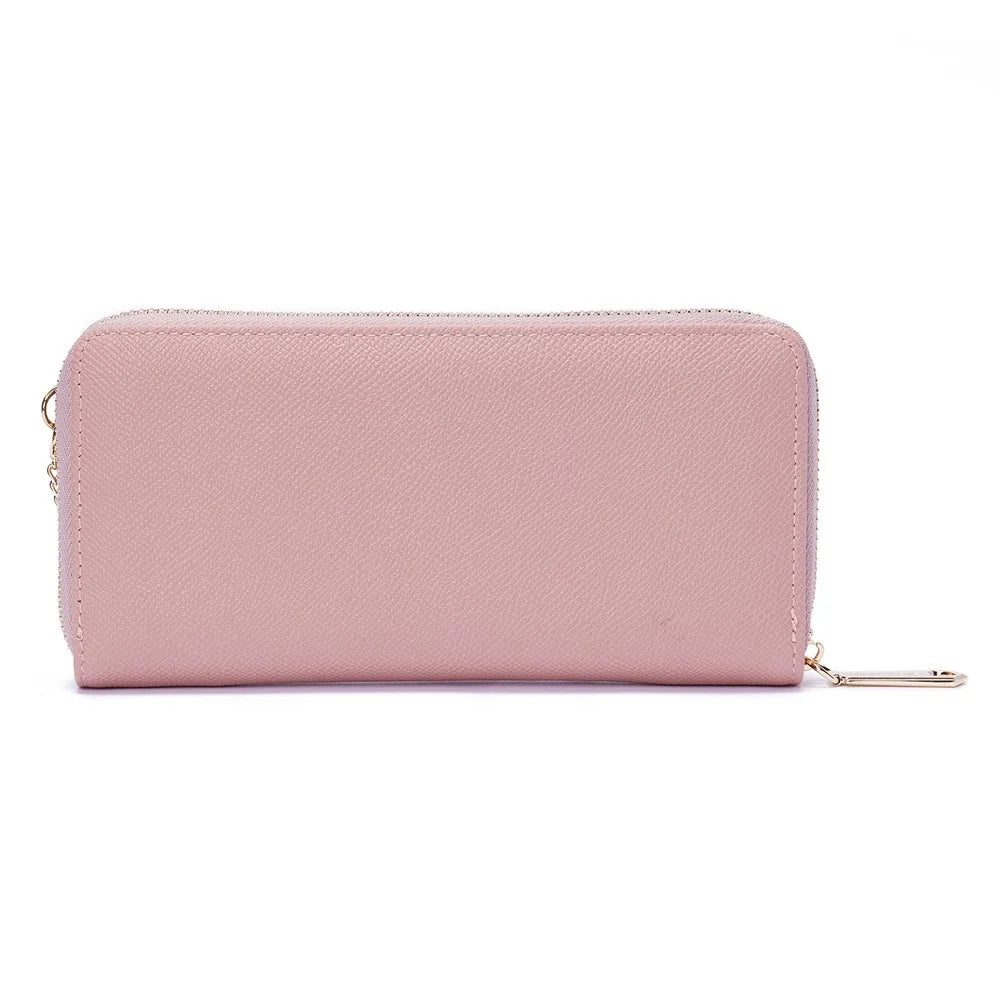 PERFECT FOR YOU 6306-002 Women Organ Long Purse PU Leather Cellphone Clutch with Separate Card Holder - Pink - 5
