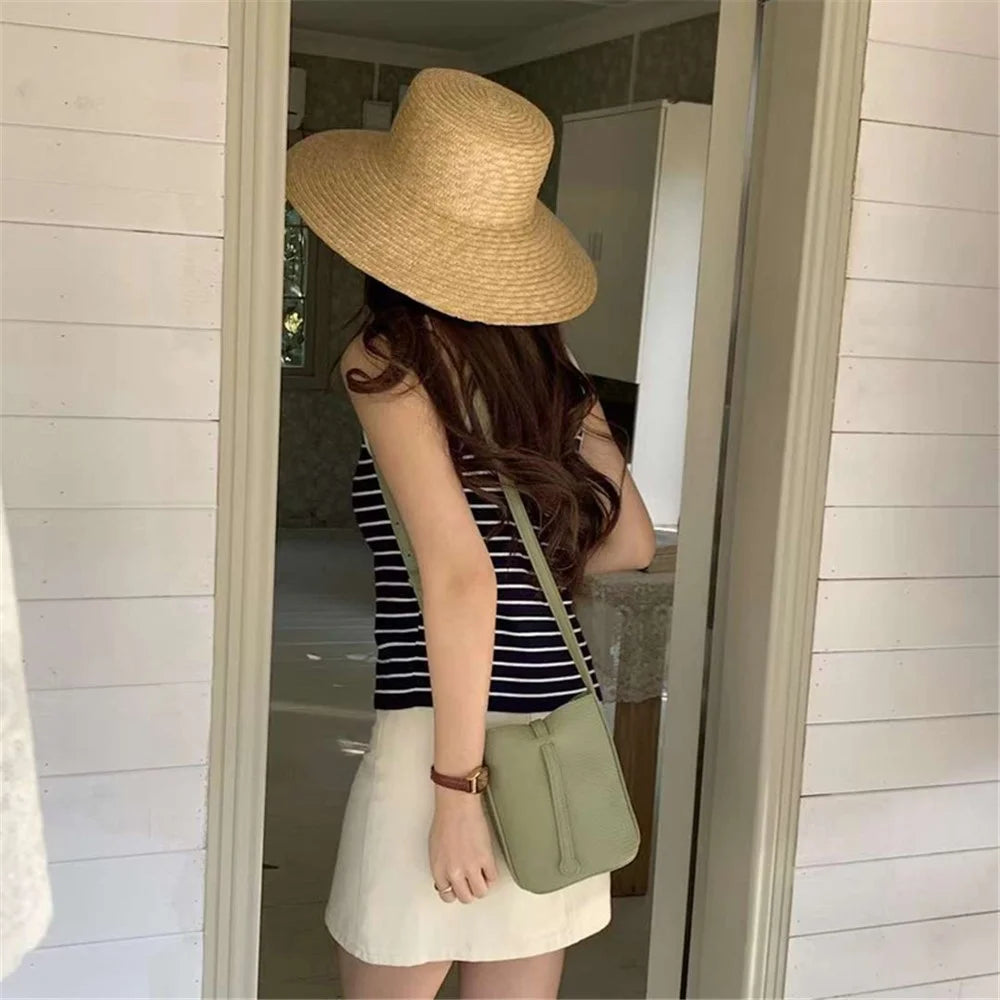 Stylish Casual PU Leather Women Crossbody Bag Phone Carrying Small Bucket Bag - Brown - 4