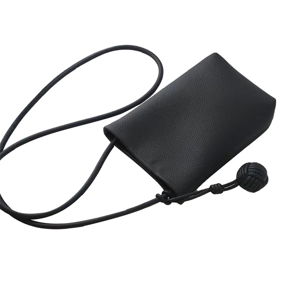 1033 Round Ball Decor PU Leather Crossbody Bag Phone Carrying Women Crossbody Bag - Black - 2