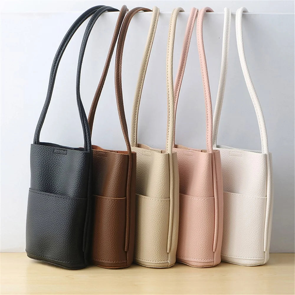 1905 PU Leather Women Crossbody Bag Solid Color Phone Carrying Crossbody Bag - Black - 6