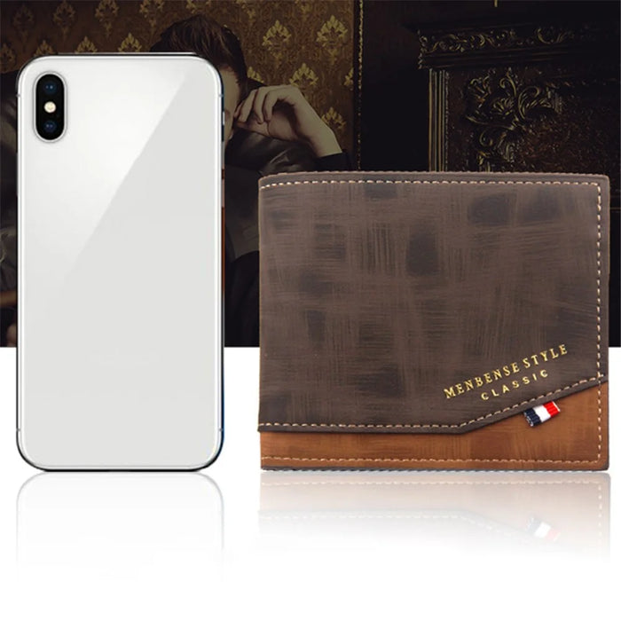 MENBENSE D3301-4 Men's Wallet PU Leather Card Case Billfold Change Storage Pouch - Dark Brown - 4